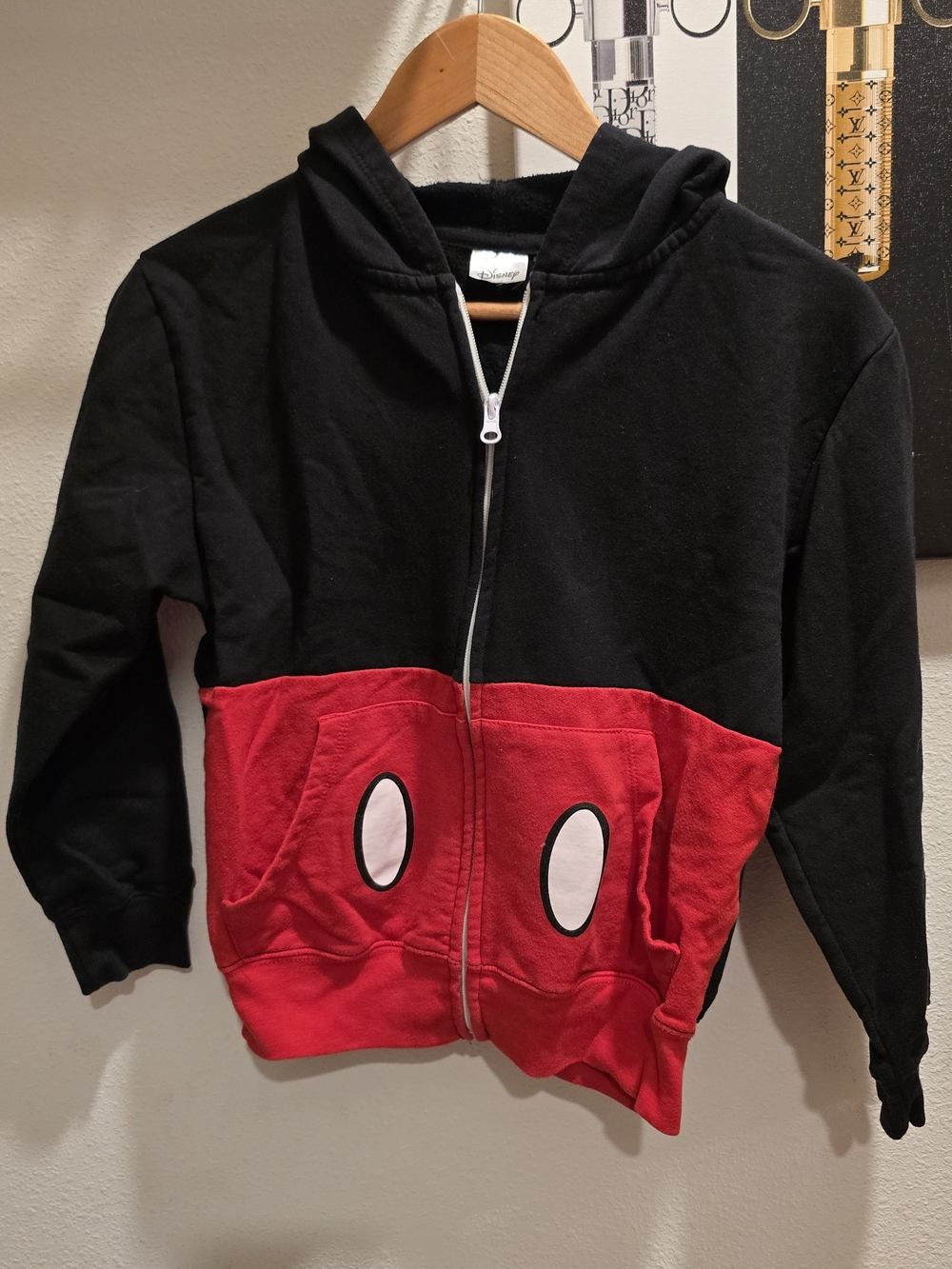 Disney Black and Red Mickey-Inspired Zip Hoodie